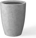 Kante Small Round Tapered Pale Gray Concrete Planter 18.1" Tall, Outdoor by Unknown