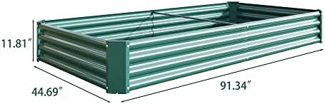 Metal Raised Garden Bed for Outdoor Vegetable & Flower Gardening: 7.6x3.7ft Large Galvanized Steel Planter Box, Easy Assembly Deep Root Garden Beds for Backyard, Patio (Green with 8x4x1ft) - Image 2