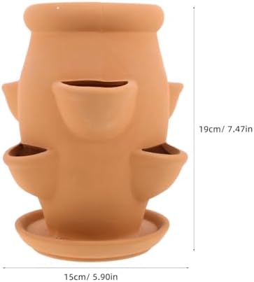 Strawberry Planter Pot Terracotta Pots Tower Planters for Outdoor Plants Succulent and Ceramic Strawberries Vertical Jar Flower Small Large Tall Hanging Lightweight - Image 7