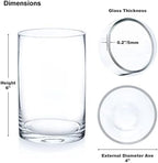Enova Floral Set of 4 Clear Glass Cylinder Vase, 4W x 6H Inches Round Flowers Vase, Pillar Candle Floating Candle Holders Vase, Small Floral Glass Vase for Home Office Decor, Wedding Centerpiece - Image 2
