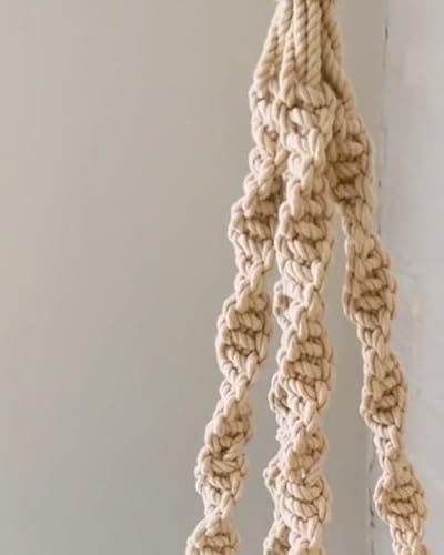 PILLOWPIA Macrame Plant Hanger 55" – Indoor Outdoor Hanging Planter Rack for Ceiling, Wall, or Window – Boho Rope Plant Holder for 10" Pots – Decorative Garden & Patio Plant Accessory – Natural - Image 7