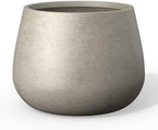 Kante Modern Home Minimalist 18.1" Dia Patina Concrete Curved Planter by Unknown
