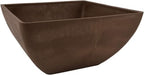 PSW Pot Collection 12x6 inch Plastic/Stone/Wood Composite Square Planter – No Drainage Hole (Drillable), Modern Indoor/Outer Pot for Flowers, Foliage, Succulents, Fairy Gardens, Chocolate,(Pack of 6) by PSW