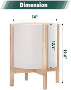 D'vine Dev Plastic Pot with Natural Wood Stand, Oatmeal, 14 in, 55-C-S-4 - Image 3