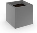 Modern Square Fiberglass Planter- Quick Ship, 18" Sq. x 18" H, Dark Grey Matte by Unknown