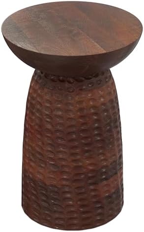 SIMPLIHOME Boyd 16" Wide Solid Wood Round End Table in Warm Dark Brown - Image 6