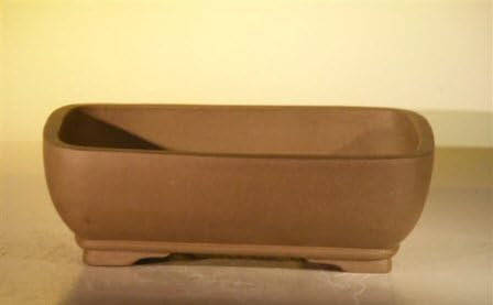 Bonsai Boy L320 10.7 x 7.9 x 3 in. Unglazed Ceramic Bonsai Pot, Tan - Rectangle by Unknown