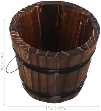 BESPORTBLE 3pcs Small Carbonized Wood Whiskey Barrel Planters for Succulents and Vegetables, Rustic Wooden Flower Pots Suitable for Indoor Balcony Garden Decor - Image 2