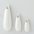 White Ceramic Wall Vases, Set of 2, 12 Inch, Teardrop Design by GDSZJLJ