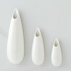 White Ceramic Wall Vases, Set of 2, 12 Inch, Teardrop Design by GDSZJLJ