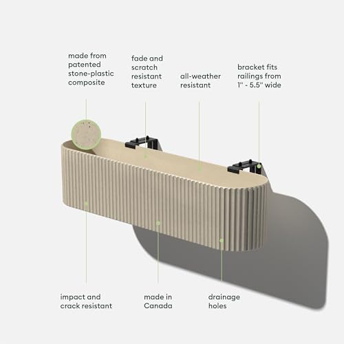 Veradek Demi Series Railing Planter - Round Window Box with Bracket - Image 2