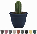 Bloem Ariana 16" Self-Watering Plastic Planter - Rolled Rim Indoor/Outdoor Garden Pot, Navy by Bloem