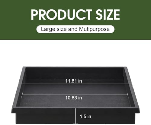 NATSUKY Square Plant Saucer 12 Inch 4 Pack Tray Plastic Pot for Outdoor - Image 3