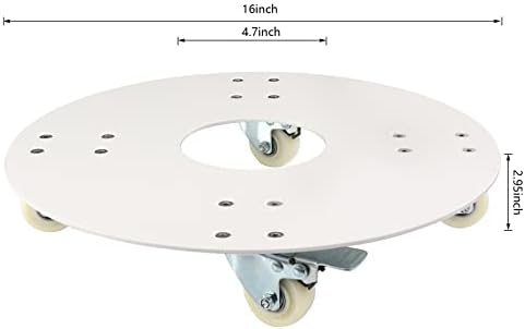 Plant Stand with Wheels,3.0mm Thick Aluminum Alloy Plant Caddy with Wheels Heavy Duty, Rolling Plant Stand Holds 16 Inch and 500lbs（White） - Image 3