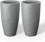 Kante Set of 2 Pale Gray Concrete Round Planters 23.6" Tall Home & Outdoor by Unknown