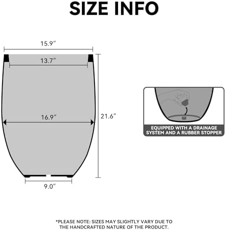 Kante Small Round Bullet Black Concrete Planter 21.7" Tall, Outdoor - Image 2