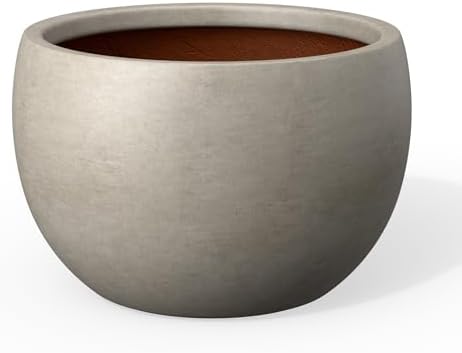 Kante Weathered Concrete Planter 11.8" Dia All-Weather Round Small Pot by Unknown