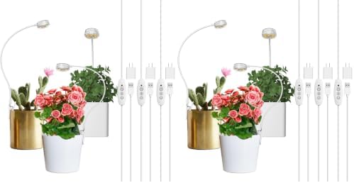 SANSI 6-Pack Pot Clip Grow Lights for Indoor Plants, Full Spectrum Dimmable Plant Light with Timer, ETL Listed by SANSI