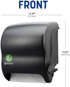 San Jamar Ecologic Element Recycled Plastic Lever Paper Towel Dispenser, Manual Towel Dispenser, Wall Mounted Dispenser with Zero Waste for Home and Business, 8 Inch Rolls, Black - Image 2