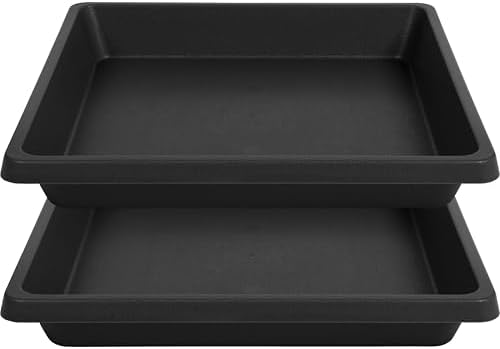 20 Inch Square Plant Saucer 2 Pack, Extra-Deep Large Plastic Plant Saucers, Plant Water Catcher Tray, Flower Pot Saucers, Plant Drip Trays, Saucers for Potted Plants Indoor and Outdoor by Unknown