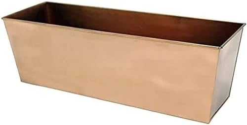 Weather-Resistant Copper Window Box Planter Classic Rectangular Flower & Herb Container Durable Outdoor Metal Garden Planter for Balcony Porch & Patio Antique Finish by Oakestry