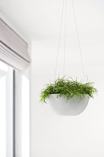 Ecopots Hanging Brussels Round Planter, White Grey, 10.5" - Image 4