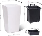 22.5" Tall Self-Watering Planters Set of 2, Indoor & Outdoor Flower Pots - Image 2