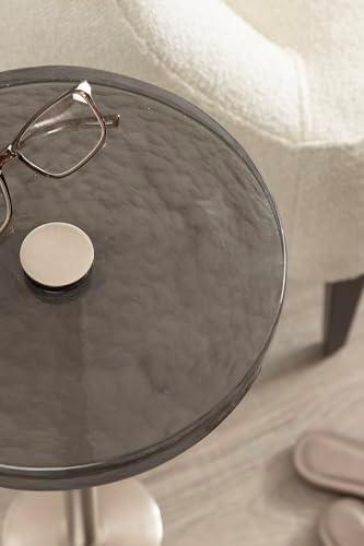Kate and Laurel Xyler Modern Metal and Glass Top Round Drink Table - Image 5