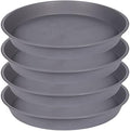 4 Pack of 13 14 inch Plant Saucer (12.2 Inch Base), Heavy Duty Plastic Plant Drip Trays 14" Round, Plant Trays for Indoors, Bird Bath Bowls, Plate for Planter 12-14" (14 inch, Cement Gray) by Bleuhome