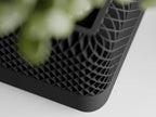 Modern Black Square Planter Pots with Geometric Lattice Design, Set of 2, Indoor Succulent and Bonsai Planters - Image 2