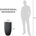 Kante Small Round Tapered Black Concrete Planter 24" Tall, Outdoor - Image 7
