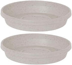 Bloem Terra 16" Round Plastic Plant Saucer, Lightweight UV-Resistant Indoor/Outdoor Flower Pot Tray - Fits 16-inch Planter Pots, Vanilla Bean, 2-Pack by Bloem