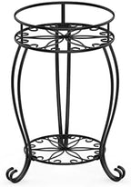 FaithLand 2 Tier Black Metal Plant Stand Indoor Outdoor, 19.4" by FaithLand