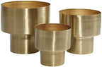 deco 79 Metal Planter, Set of 3 Planter 7", 8", 10" H, Gold - Image 3