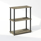 Furinno Turn-N-Tube Book Shelf, 3-Tier Bookshelf, Bookcase with Multipurpose Compact Display Rack, 11.6 x 23.6 x 29.6, for Living Room, Bedroom, Home Office, French Oak/Black by Furinno-FitsYourSpaceFitsYourBudget
