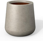 Kante Small Round Curved Weathered Concrete Planter 11.8" Dia, Outdoor by Unknown