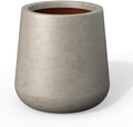 Kante Accent Round Curved Weathered Concrete Planter 17.3" Dia, Outdoor by Unknown