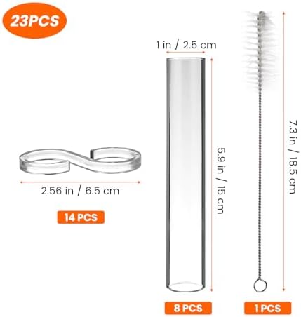 Veemoon Hydroponic Glass Tube Vase Set 8pcs 15cm Height 2.5cm Diameter Flower Arranging Container for Home Décor and Plant Propagation - Image 2