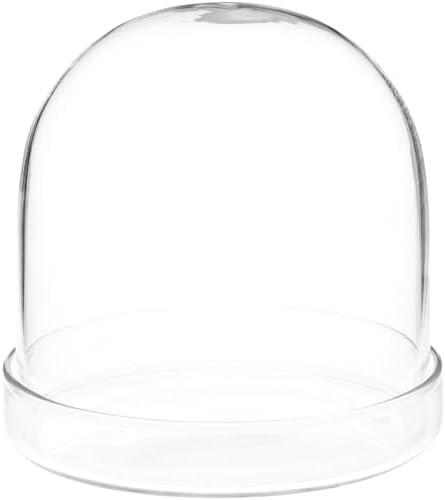Plymor 3" x 3" Glass Display Dome Cloche (Clear Glass Tray Base), Pack of 6 by Plymor