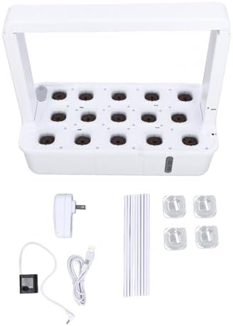 Hydroponics Growing System with LED Light, Indoor Planting Machine for Home & Kitchen Gardening, Black (US Plug 100-240V) by Unknown