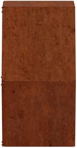 Wall Planter Set of 2, Rustic Corten Steel Vertical Garden Hanging Pots for Outdoor Balcony and Patio Decor, Weathered Metal Finish, 11.8 x 3.9 x 9.8 in - Image 7