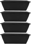 4pcs Window Box Planter, Plastic Resin Rectangular Garden Containers by Toyvian