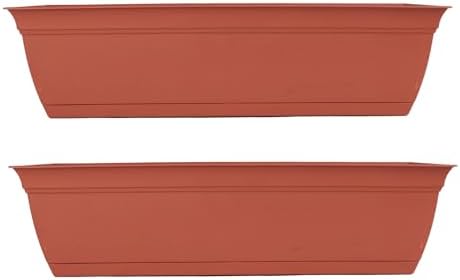 The HC Companies Eclipse Window Planter Box, 30 Inch, Clay, 2-Pack by TheHCCompanies