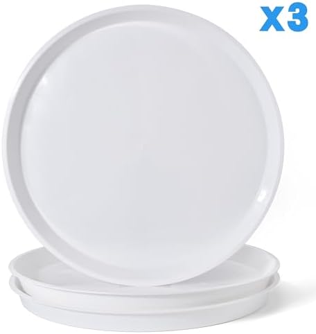 20 Inches White Plant Saucers 3 Packs Heavy-Duty Plastic Plant Trays for X-Large Bonsai Pot Fits Pot Bases up to 18 Inches, Large Water Catcher Trays for Indoor & Outdoor Use. - Image 3