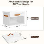 Homsorout Large Storage Bins with Lids - 6 Pack Foldable Decorative Organizers with Clear Windows & Handles, Cube Storage Organizers for Clothes, Blankets, Sweaters, Sheets, White - Image 3