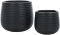 SAFAVIEH Outdoor - Jasper Black Cement Ficonstone Planter Pot Set of 2 with Drainage Hole, Frost Resistant Garden Planters for Patio, Deck, Indoor Outdoor Use (PAT1535A-SET2) by Unknown