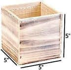 Wooden Planter Box, Rustic Whitewash with Plastic Liner l Garden Decor l Restaurant and Wedding Decorations l Wedding Bouquets, Table Centerpiece (5x5 Set of 4, Whitewash) - Image 2