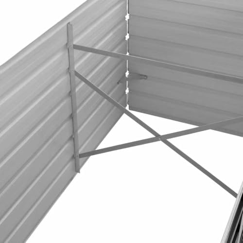 vidaXL Garden Raised Bed Anthracite 94.5"x31.5"x17.7" Galvanized Steel - Image 4