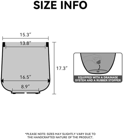 Kante Black Concrete Planter 16.5" Dia All-Weather Round Large Pot - Image 2