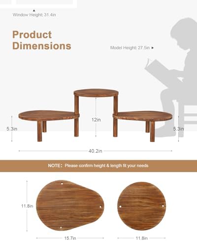 3 Tier Convex Corner Plant Stand Indoor, Adjustable Plant Shelf - Image 3